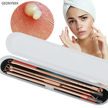 Load image into Gallery viewer, Rose Gold 4pcs/set Blackhead Comedone Acne Pimple Belmish Extractor Vacuum Blackhead Remover Tool Spoon for Face Skin Care Tool